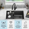 30&rdquo; Granite Composite Workstation Kitchen Sink Undermount Single Bowl with WorkFlow&trade; Ledge and Accessories in Metallic Black